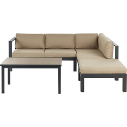 Beliani MESSINA - Loungeset-Zwart-Aluminium