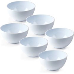 Plasticforte kommetjes/schaaltjes - 6x - plastic - 14x6 cm - ivoor wit - Kommetjes