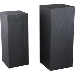 PTMD Zuil Tiess - 35x35x85 cm - Hout - Zwart - Set van 2