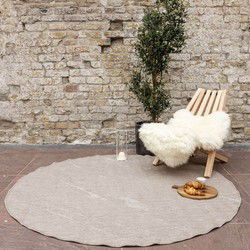 Rond Buitenkleed Marble - Naturel/wit - dubbelzijdig - EVA Interior Beige - Polypropyleen - Rond 240 Ø - (XXL)