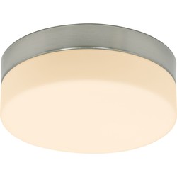 Badkamer plafondlamp met wit glas Steinhauer Ikaro Staal