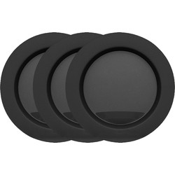 Juypal Bordenset - 12x - zwart - kunststof - D26 cm - herbruikbaar - BPA-vrij - Bordjes