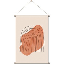 Textielposter Regenboog Line Art Zwart - 30 x 45 cm