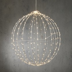 Luca Lighting Kerstverlichting Bal met Klassiek Witte LED Lampjes - Ø60 cm - Zilver