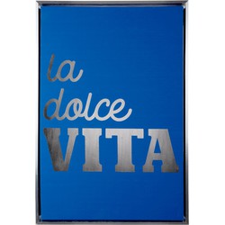 Present Time - Wall Art La Dolce Vita Medium - Dark blue & silver