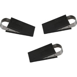 Benson Deurstopper/wig - 3x - rubber/RVS - 13 x5 x 3cm - antislip - Deurstoppers