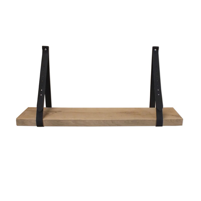 Leren plankdrager -  Verstelbaar - Zwart - Set - Eiken Rustiek - 100cm - 