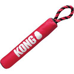 KONG SIGNATURE STICK MET TOUW ROOD / ZWART 30X5X5 CM