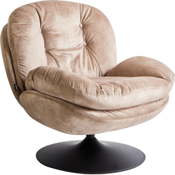 Beliani NOLVIK - Fauteuil-Beige-Fluweel