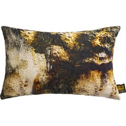 PTMD Vexx Brown cotton velvet cushion bark print L