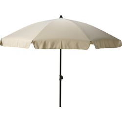 Tuinparasol/Strandparasol met Volant 200 cm - Zwarte Buis - Cremekleurig