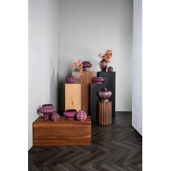 PTMD Vaas Halde - 23x23x30cm - Glas - Roze
