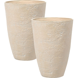 Beliani CAMIA - Plantenbak voor buiten-Beige-Klei-vezelmengsel