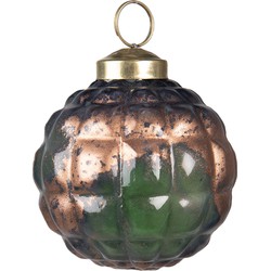 Clayre & Eef Kerstbal  Ø 7 cm Groen Glas Kerstdecoratie