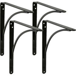 AMIG Plankdrager/steun - 4x - metaal - zwart - H250 x B200 mm - Plankdragers