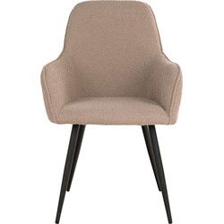 Eetkamerstoel Beige - Incl. Armleuning - Zithoogte 47cm - Set van 2