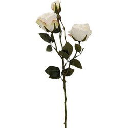 Kunstbloem roos 53 cm, wit