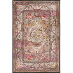 Safavieh Exotic Elegant Indoor Geweven Vloerkleed, Luxor Collectie, LUX322, in Ivoor & Fuchsia, 122 X 183 cm