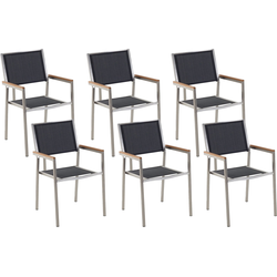 GROSSETO  - Tuinstoel set van 6 - Zwart - Polyester