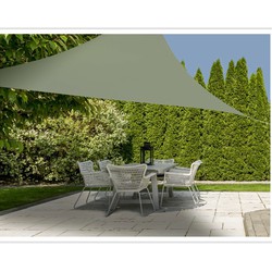 Schaduwdoek/zonnescherm driehoek groen 3,6 meter inclusief ophangaccessoires - Schaduwdoeken