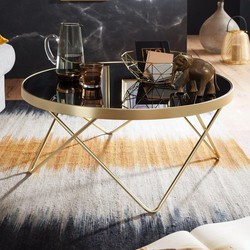 Pippa Design ronde salontafel in retro design - zwart goud