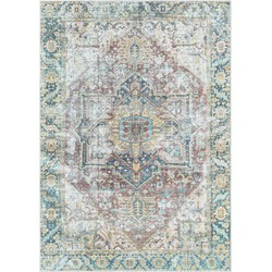 Afwasbaar Vintage Oosters Tapijt THEA - Grijs/Blauw - 160x213 cm