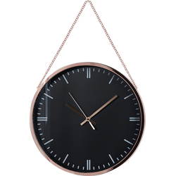 BEZAS  - Wandklok - Zwart  - Synthetisch materiaal