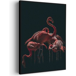 Muurwerken Akoestisch Schilderij - Flamengo's - Geluidsdempend Wandpaneel - Wanddecoratie - Geluidsisolatie - BASIC (AW 0.65) XXL (107X150)