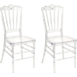 MENDON - Eetkamerstoel set van 2 - Transparant - Plastic