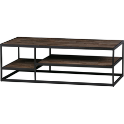 WOOOD Vic Salontafel - Hout/Metaal - Teak/Zwart - 40x120x60