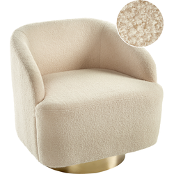 LAVIK - Fauteuil - Beige - Bouclé