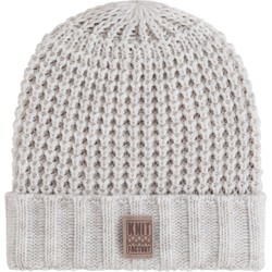 Knit Factory Robin Gebreide Muts Heren & Dames - Big Beanie - Beige - One Size