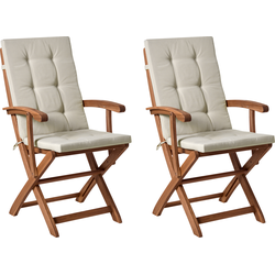 Beliani MAUI PREMIUM - Tuinstoel-Lichte houtkleur-Acaciahout