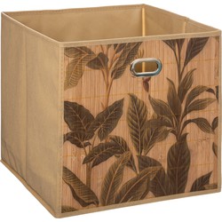 5Five Opbergmand/kastmand - 29L - linnen/bamboe - 31 x 31 x 31 cm - Opbergmanden