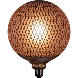 Led Bulb Grid Pattern Matt Gold 200X280Mm 5W-2200K / E27 Fit