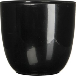 Bloempot zwart keramiek voor kamerplant H25 x D28 cm - Plantenpotten