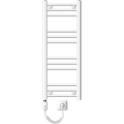 ECD Germany Badkamerradiator elektrisch met verwarmingselement 600W - 300 x 800 mm - wit - recht met zijaansluiting