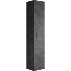 Badplaats Badkamerkast Pluto 30 x 30 x 150 cm - Donker Grijs - Hangende Badkamerkasten Hoog met 1 Deur