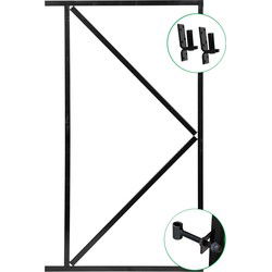 IJzeren deurframe incl. luxe inbouwslotset zwart H155xB100 cm zwart gespoten Tuindeco
