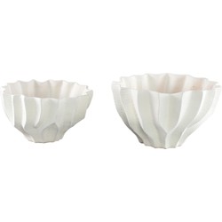 PTMD Bloempot Merc - 26x26x16 cm - Keramiek - Wit