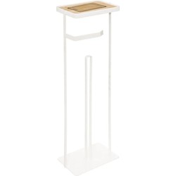 5five WC/toilethouder - wit - met reservoir en telefoon plankje 59 cm - Toiletrolhouders