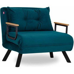 Slaapfauteuil in stof met metalen poten L67 cm  SANDO
