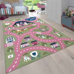 Kindervloerkleed - Binola - Roze - 80x150 cm