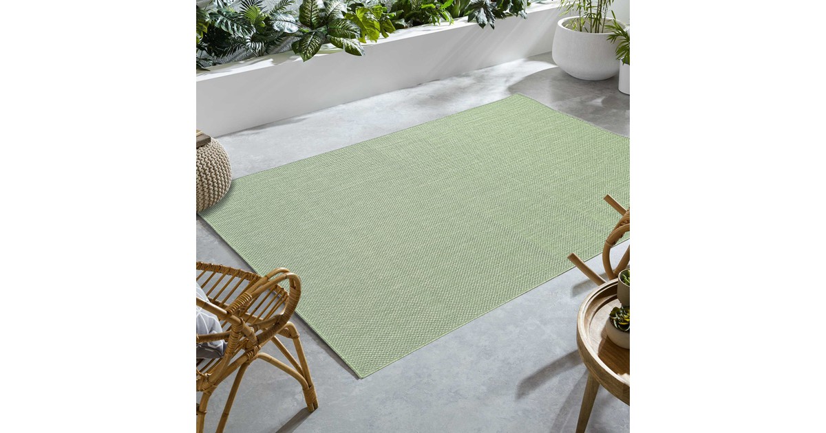 NILUS LAAGPOLIG EFFEN GROEN VLOERKLEED INDOOR EN OUTDOOR