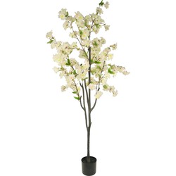 Greenmoods Kersenbloesem - Prunus serrulata - Kunstplant - 1 Stuk - 180cm - Wit