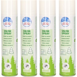 Set van 4x stuks milieuvriendelijke sneeuwspray / spuitsneeuw 300 ml - Decoratiesneeuw