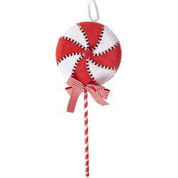 Clayre & Eef Kersthanger Lolly 41 cm Rood Wit Kunststof