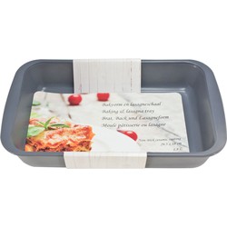 1x Grijze ovenschalen/braadsledes van glas 1,8 liter rechthoekig 29,5 x 18 x 5 cm - Ovenschalen