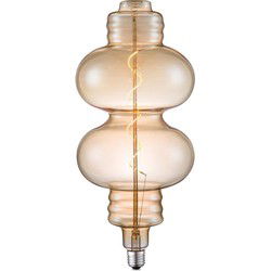 Edison Vintage LED filament lichtbron Spiraal - Amber - 18/18/40cm - geschikt voor E27 fitting - Dimbaar - 4W 280lm 2700K - warm wit licht