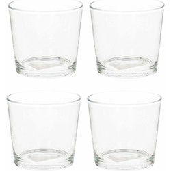 Theelichthouder - 4x - 10 x 9 cm - glas - waxinelichthouder - kaarsenhouder - Waxinelichtjeshouders